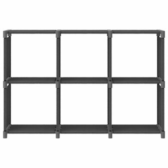 Kast met 6 vakken 103x30x72,5 cm stof grijs 2