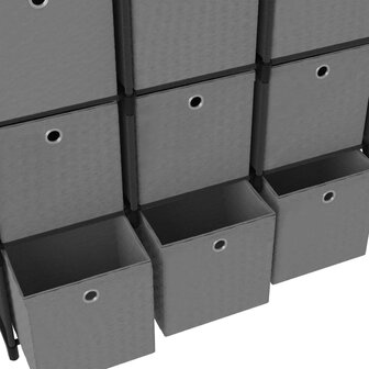 Kast met 9 vakken met boxen 103x30x107,5 cm stof zwart 6