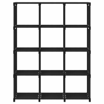 Kast met 12 vakken 103x30x141 cm stof zwart 2