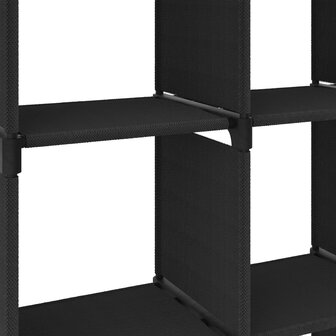 Kast met 12 vakken 103x30x141 cm stof zwart 6