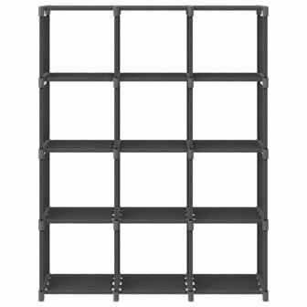Kast met 12 vakken 103x30x141 cm stof grijs 2