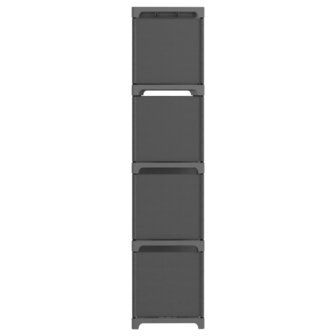 Kast met 12 vakken 103x30x141 cm stof grijs 3