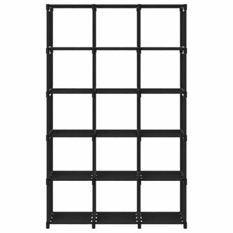 Kast met 15 vakken 103x30x175,5 cm stof zwart 2