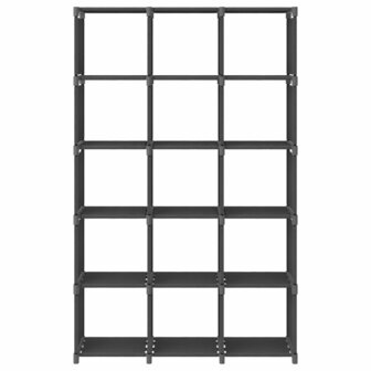 Kast met 15 vakken 103x30x175,5 cm stof grijs 2