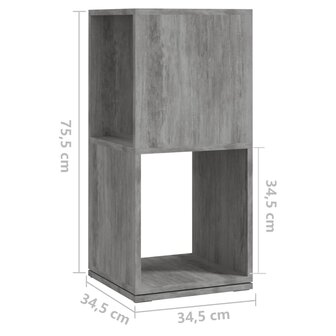 Draaikast 34,5x34,5x75,5 cm spaanplaat betongrijs 7