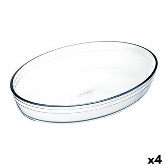 Ovenschaal &Ocirc; Cuisine Ocuisine Vidrio Transparant Glas Ovaalvormig 40 x 28 x 7 cm (4 Stuks) 1