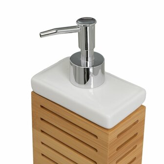 Badset Wit Natuurlijk Keramisch Bamboe 25,5 x 7,5 x 23,5 cm 3 Onderdelen 2