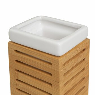 Badset Wit Natuurlijk Keramisch Bamboe 25,5 x 7,5 x 23,5 cm 3 Onderdelen 3