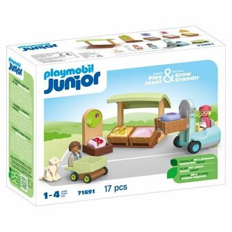 Playset Playmobil Junior 71691 - Organic fruit and vegetable stall 17 Onderdelen 1