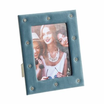 Fotolijsten Licht Blauw Polyester Fluweel Karton Hout MDF 13 x 18 cm 1