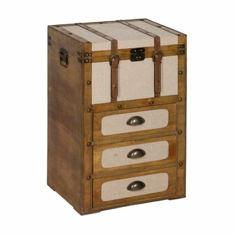 Koffer Bruin Beige Polyester Populierenhout 46 x 36 x 71 cm 1