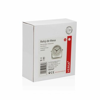 Tafelklok Versa Alura Wit Plastic 4,1 x 10 x 10 cm 3