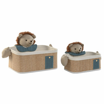 Mandenset Home ESPRIT Groen Natuurlijk 40 x 32 x 27 cm (2 Onderdelen) 1