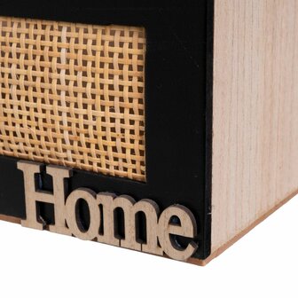 Mand HEARTS Wit Zwart Natuurlijk Hout Riet Hout MDF 25 x 17 x 28 cm 2