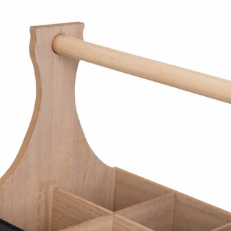 Mand HEARTS Wit Zwart Natuurlijk Hout Riet Hout MDF 25 x 17 x 28 cm 5