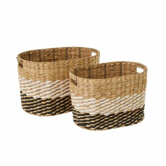 Mandenset Wit Zwart Natuurlijk Papier Vezel (2 Stuks) 1