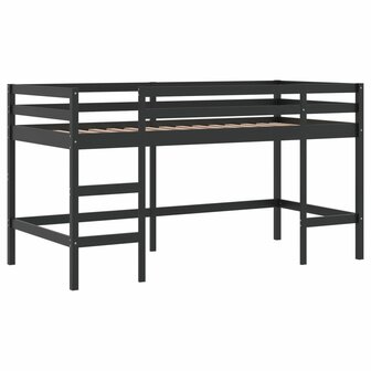 Kinderhoogslaper met gordijnen 90x200 cm grenenhout roze 6