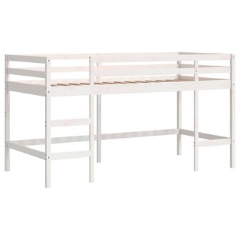 Kinderhoogslaper met gordijnen 90x190 cm grenenhout roze 6