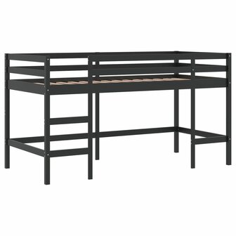 Kinderhoogslaper met gordijnen 90x190 cm grenenhout roze 6