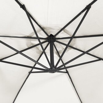 Zweefparasol met LED-verlichting en metalen paal 300 cm zand 9