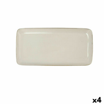 Serveerschaal Bidasoa Ikonic Wit Keramisch 28 x 14 cm (Pack 4x) 2