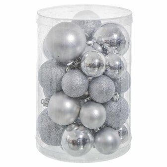 Kerstballen Zilverkleurig Plastic Purpurine 12,5 x 12,5 x 27 cm (27 Stuks) 1