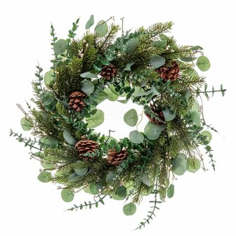 Kerstkroon Groen Natuurlijk Plastic 60 cm 1