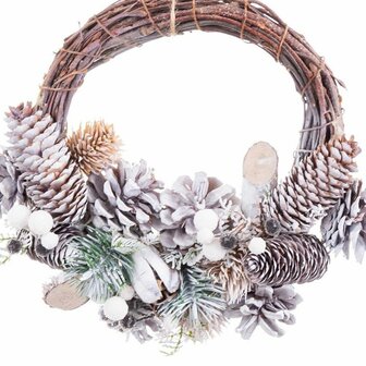 Kerstkroon Multicolour Rotan Plastic Foam Ananas 24 x 22 x 8 cm 4