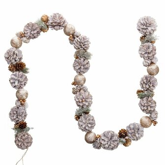 Kerstkrans Wit Gouden Plastic Foam Ananas 150 cm 3