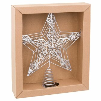 Kerstster Zilverkleurig Metaal 25 x 5,5 x 30 cm 1