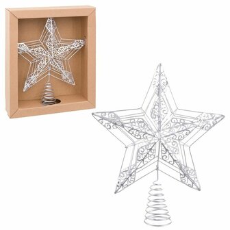Kerstster Zilverkleurig Metaal 25 x 5,5 x 30 cm 2
