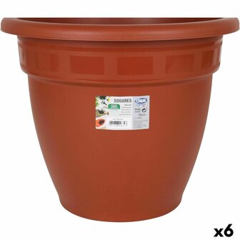 Bloempot Dem Squares Rond Bruin 35 x 35 x 28,5 cm (6 Stuks) 1