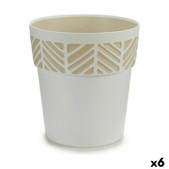 Zelfwaterende bloempot Stefanplast Orfeo Wit Plastic 25 x 25 x 25 cm (6 Stuks) 1