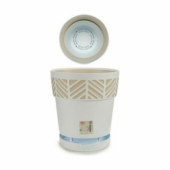 Zelfwaterende bloempot Stefanplast Orfeo Wit Plastic 25 x 25 x 25 cm (6 Stuks) 3