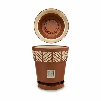 Zelfwaterende bloempot Stefanplast Orfeo Terra cotta Plastic 25 x 25 x 25 cm (6 Stuks) 3