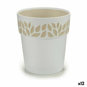 Zelfwaterende bloempot Stefanplast Cloe Wit Plastic 15 x 15 x 15 cm (12 Stuks) 1
