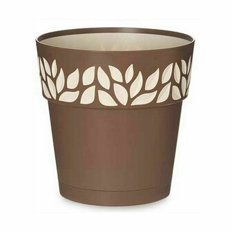 Zelfwaterende bloempot Stefanplast Cloe Bruin Plastic 19 x 19 x 19 cm (12 Stuks) 2