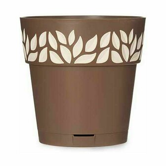 Zelfwaterende bloempot Stefanplast Cloe Bruin Plastic 19 x 19 x 19 cm (12 Stuks) 3