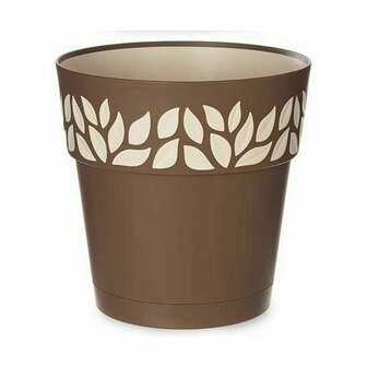 Zelfwaterende bloempot Stefanplast Cloe Bruin Plastic 25 x 25 x 25 cm (6 Stuks) 2