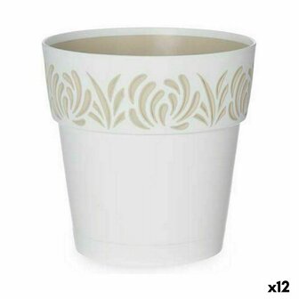 Zelfwaterende bloempot Stefanplast Gaia Wit Plastic 15 x 15 x 15 cm (12 Stuks) 1