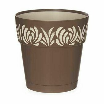 Zelfwaterende bloempot Stefanplast Gaia Bruin Plastic 15 x 15 x 15 cm (12 Stuks) 2