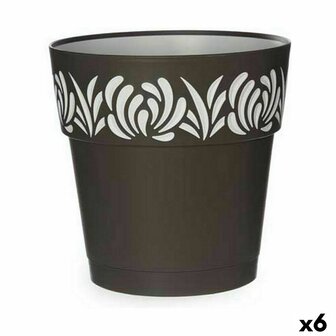 Zelfwaterende bloempot Stefanplast Gaia Antraciet Plastic 25 x 25 x 25 cm (6 Stuks) 1