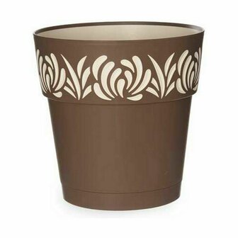 Zelfwaterende bloempot Stefanplast Gaia Bruin Plastic 25 x 25 x 25 cm (6 Stuks) 2