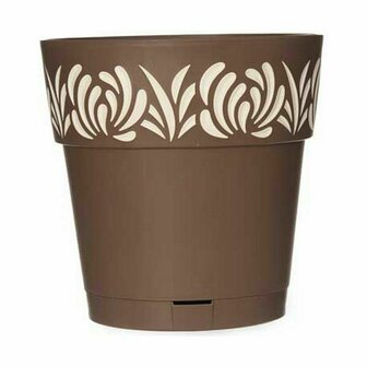 Zelfwaterende bloempot Stefanplast Gaia Bruin Plastic 25 x 25 x 25 cm (6 Stuks) 3