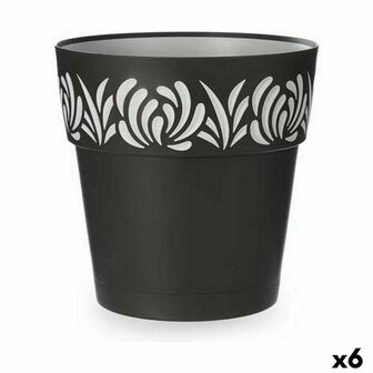 Zelfwaterende bloempot Stefanplast Gaia Antraciet Plastic 29 x 29 x 29 cm (6 Stuks) 1