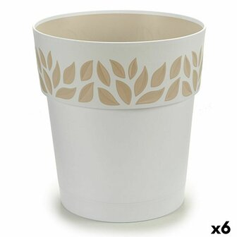 Zelfwaterende bloempot Stefanplast Cloe Wit Plastic 25 x 25 x 25 cm (6 Stuks) 1
