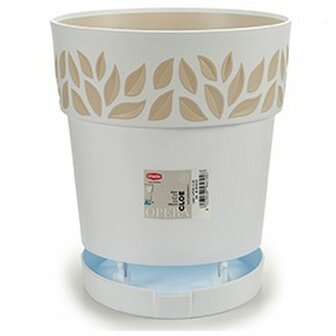 Zelfwaterende bloempot Stefanplast Cloe Wit Plastic 25 x 25 x 25 cm (6 Stuks) 3