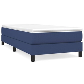 Boxspring met matras stof blauw 80x200 cm 2