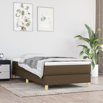 Boxspring met matras stof donkerbruin 90x190 cm 1