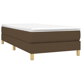 Boxspring met matras stof donkerbruin 90x190 cm 3